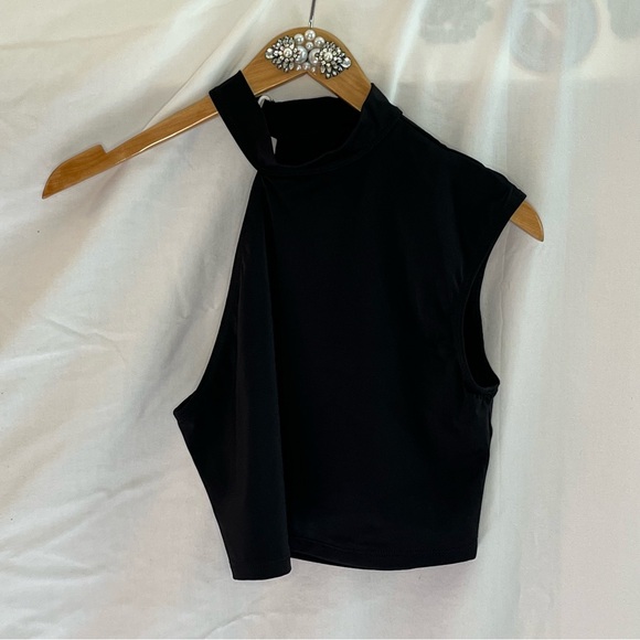 High Neck One Shoulder Dance Top - Picture 3 of 9